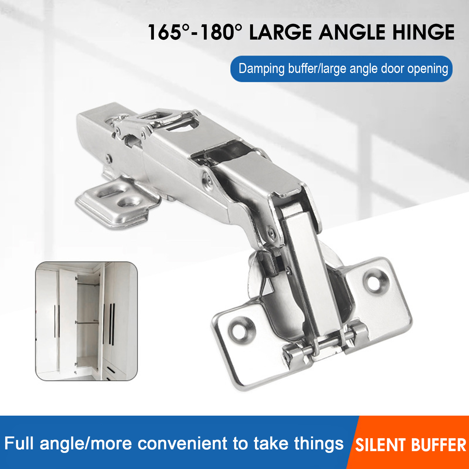 165 180 Degree Hydraulic Soft  - Cabinet Hinge Overlay ulasan dan harga