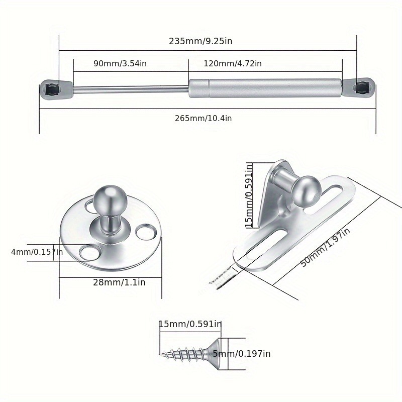 2pcs Gas Spring Shocks Struts  - Cabinet Hinge Overlay ulasan dan harga